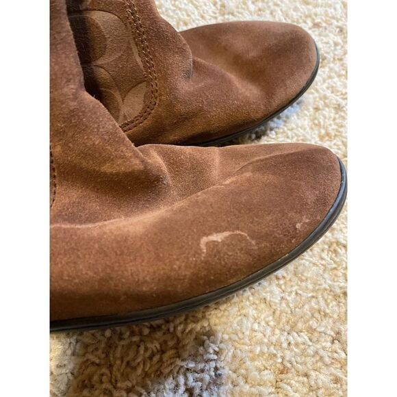 COACH Meyer Brown Signature Suede Boots Sz 8 READ - Picture 5 of 9